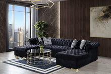 Load image into Gallery viewer, Lauren Velvet Black Double Chaise Sectional
