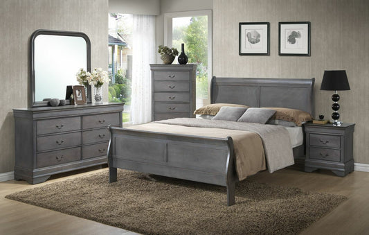 Louis Philippe Grey Bedroom Set