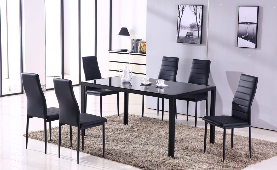 NOIR Dining Table With 6 Chairs