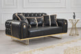 Load image into Gallery viewer, Sia Black Leather Sofa Set 3PC
