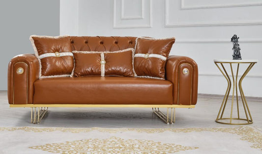 Sia Hazel Leather Sofa Set 3PC