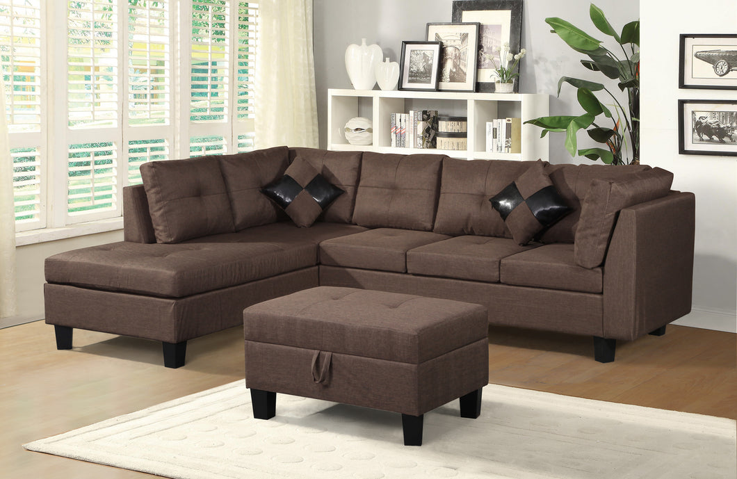 Townsend Brown Sectional With Ottoman