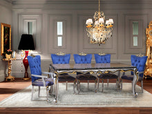 Load image into Gallery viewer, Royal Blue Dining Table With 8 Chairs
